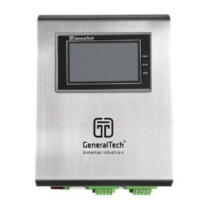 IHM GT1000: unidade eletrônica de medição e controle de tração. Display colorido 4.3”, 3 níveis de acesso, saídas 0–10V / 4–20mA, proteção IP65 e compatibilidade strain gauge.