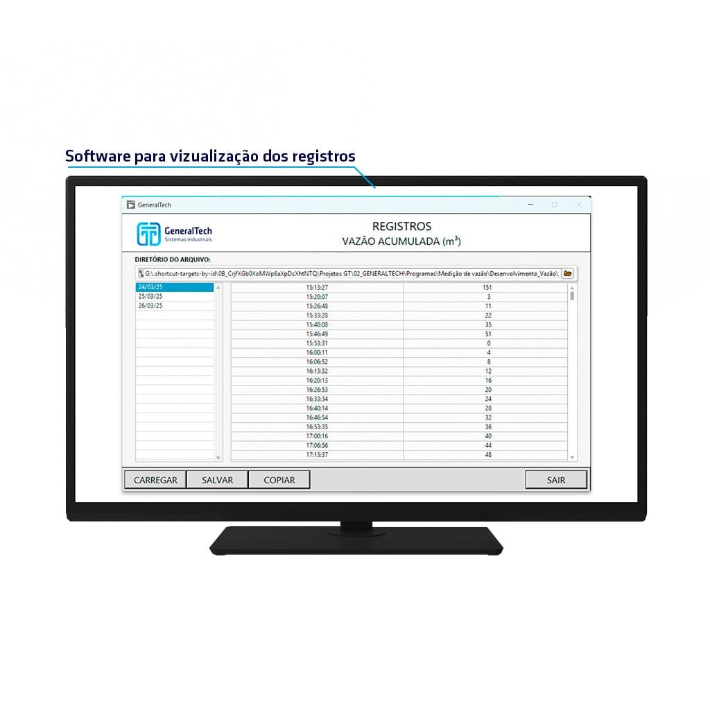 Software de Registro de dados para medição de vazão em canais abertos - GeneralTech
